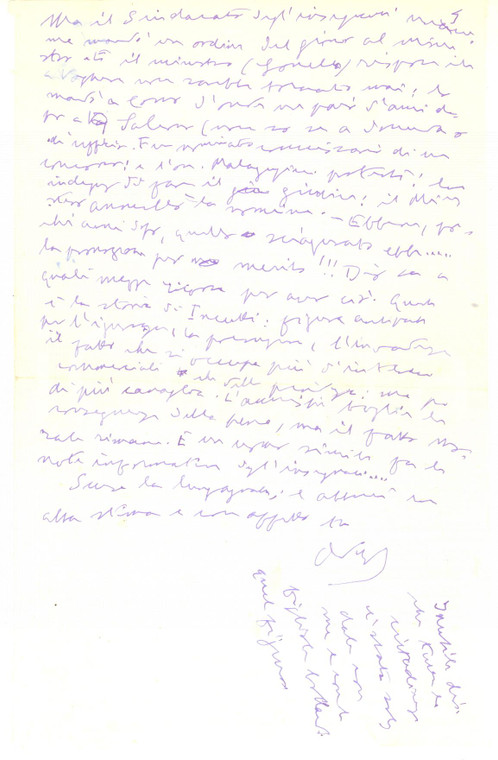 1968 VOGHERA Lettera Dino PROVENZAL vittima delle leggi razziali  - Autografo