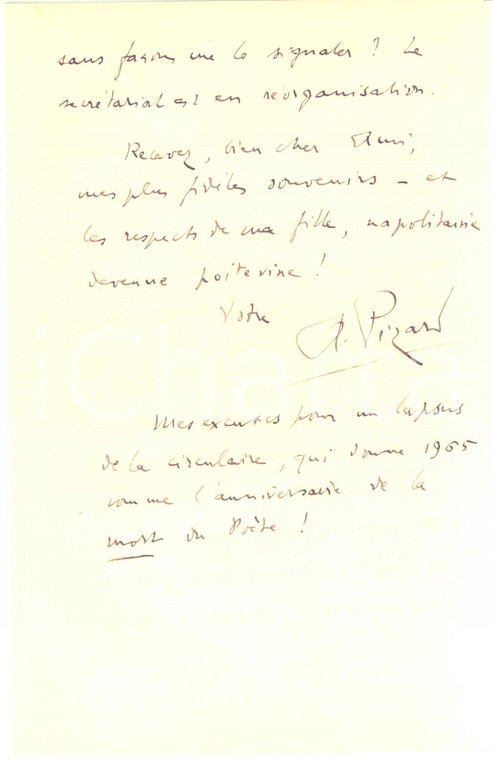 1956 PARIS Collège de France - Lettre André PEZARD pour revue  - Autographe