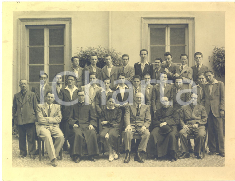 1942 BERGAMO Scuola superiore - Ritratto di classe con insegnanti - Foto 25x20