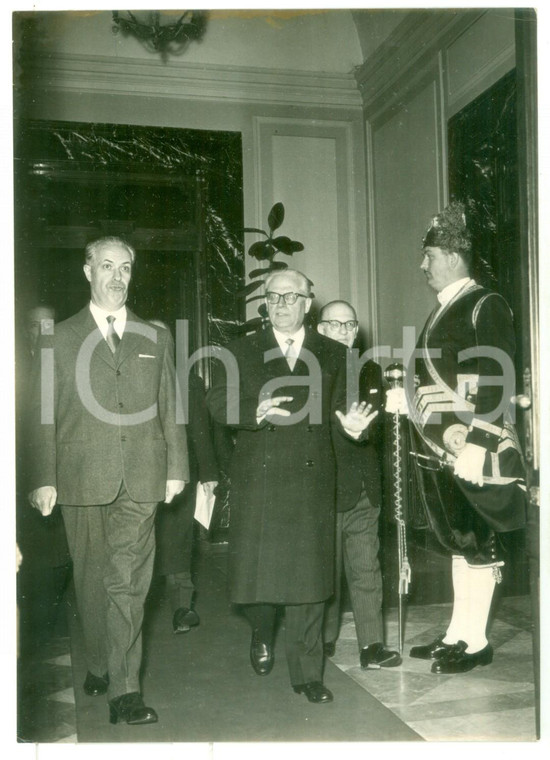 1958 ROMA Giovanni GRONCHI ricevuto al Senato da Cesare MERZAGORA *Foto 13x18