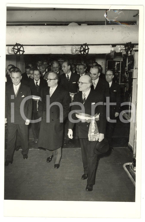 1956 MONCALIERI Giovanni GRONCHI inaugura Centrale Elettrica *Foto DANNEGGIATA