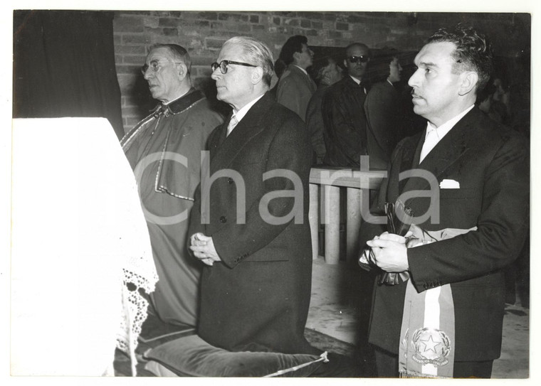 1956 VOGHERA Giovanni GRONCHI inaugura il Tempio Sacrario della Cavalleria *FOTO