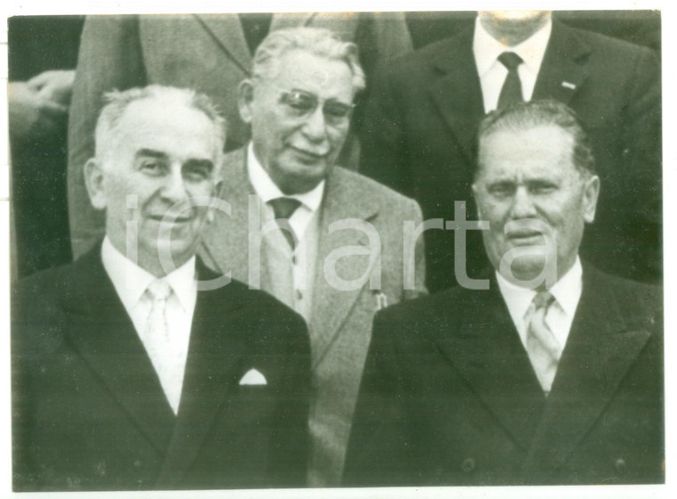 1956 BELGRADO Josip BROZ TITO con Luigi LONGO e Moša PIJADE *Foto 18x13 cm