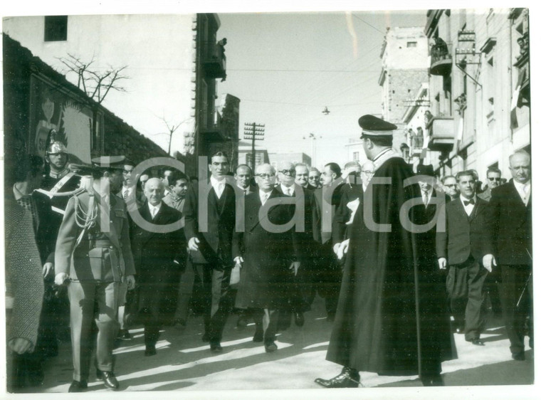 1958 CAGLIARI Giovanni GRONCHI in visita ufficiale - FOTOGRAFIA 18x13 cm