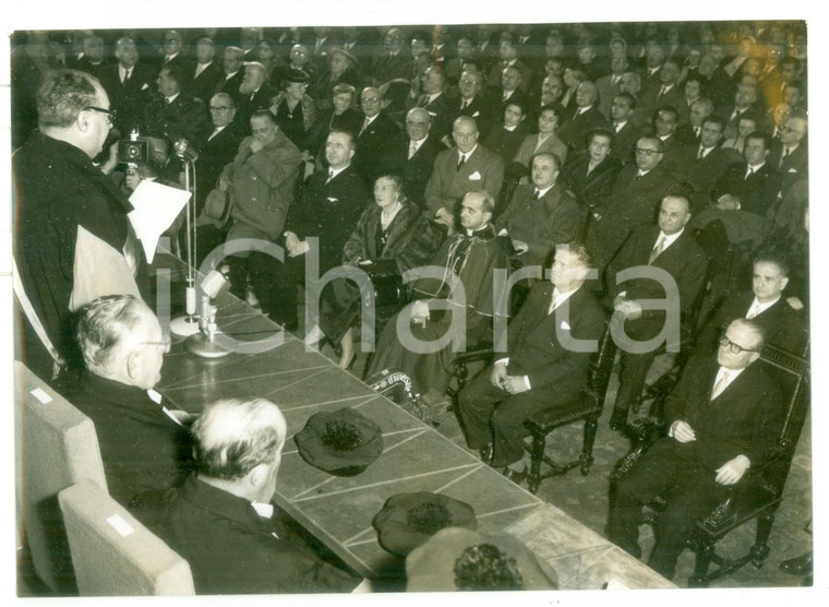 1955 MILANO Università BOCCONI - Giovanni GRONCHI e card. Giovanni MONTINI *Foto