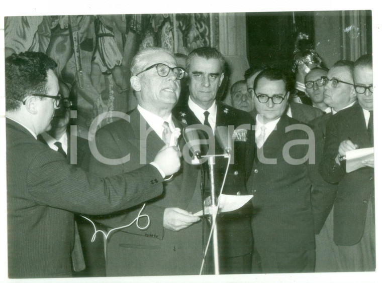 1959 ROMA Giovanni GRONCHI durante conferenza stampa - Foto 18x13 cm