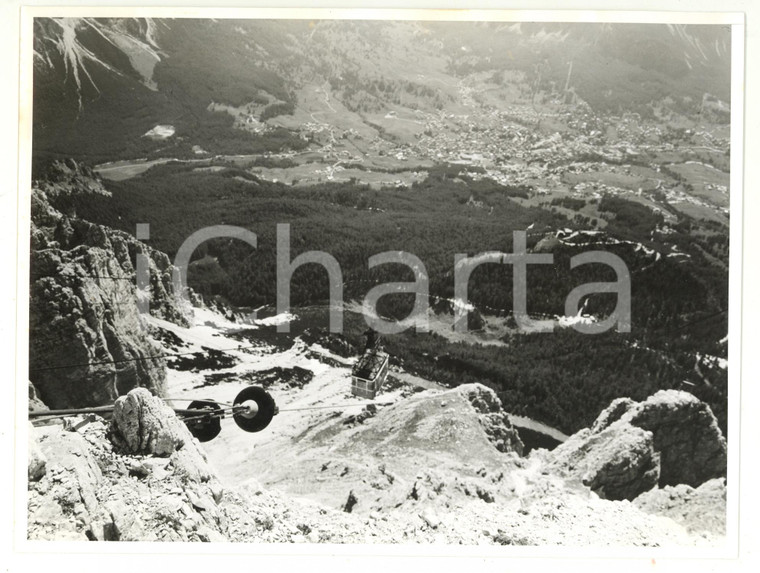1971 FUNIVIA CORTINA - TOFANA Cabina agganciata a cavo PIRELLI - Foto 24x18 cm