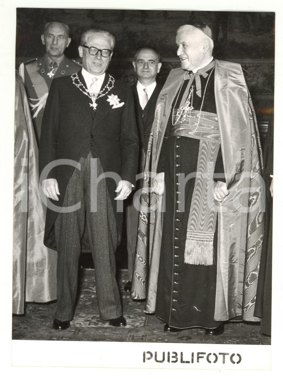 1955 ROMA - Giuseppe FIETTA e Giovanni GRONCHI con insegne Ordine Speron d'Oro