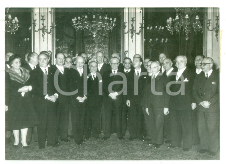 1958 ROMA Giovanni GRONCHI riceve Amintore FANFANI con il suo governo - Foto