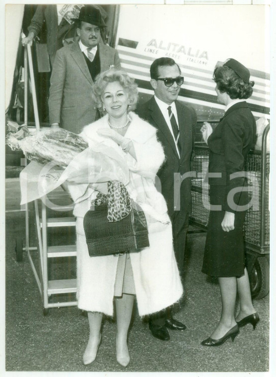 1959 VENEZIA Aeroporto Nicelli - Arrivo Eva GABOR su volo ALITALIA *Foto 18x13