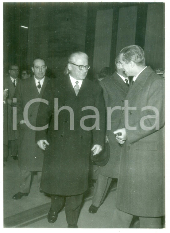 1958 ROMA Giovanni GRONCHI in partenza per Civitavecchia *Foto 13x18 cm