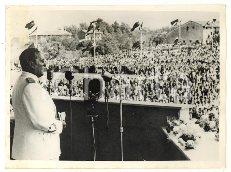 1953 OKROGLICA Marshal Josip TITO making a speech to a large crowd *Photo 15x20