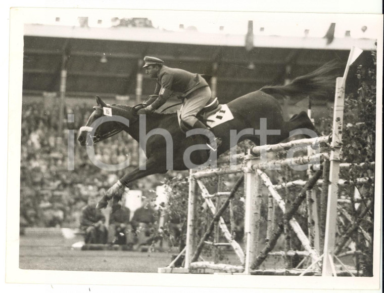 1956 STOCKHOLM Olympic Grand Prix - Salvatore OPPES riding PAGORO *Photo