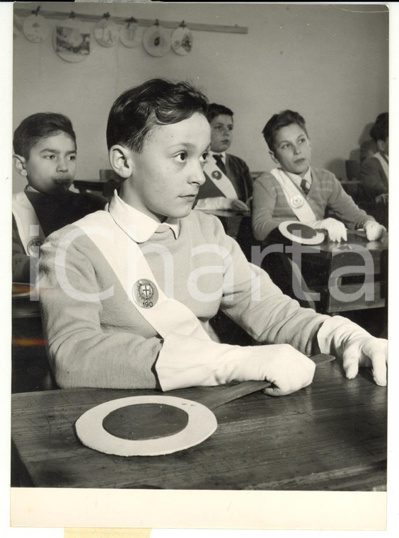 1955 ca MILANO Scuola elementare G. MAZZINI - Squadra di alunni vigile *Foto 