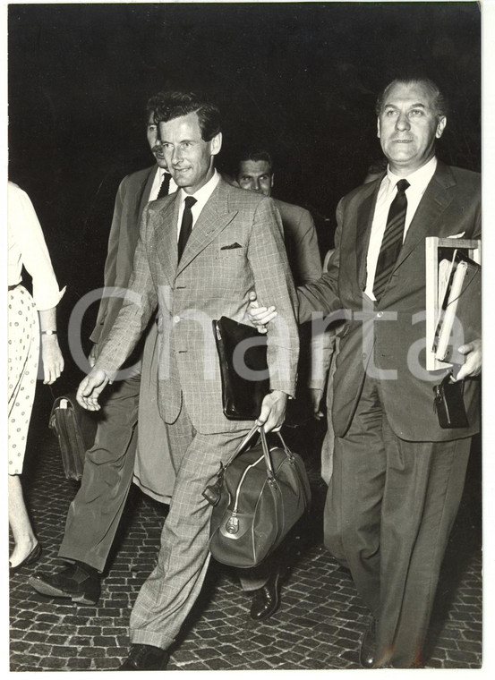1958 ROMA Arrivo di Peter TOWNSEND in visita alla città *Foto 13x18 cm