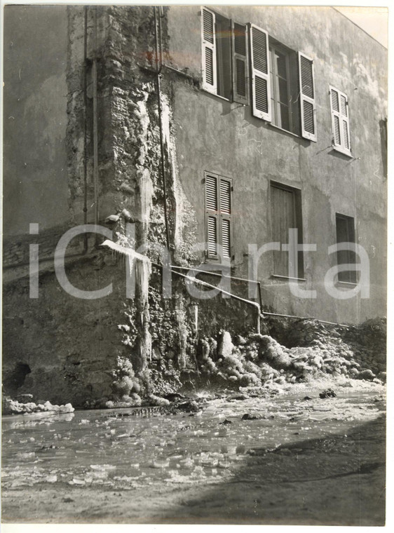 1956 GENOVA Ghiaccio ricopre i palazzi *Foto VINTAGE 18x24 cm