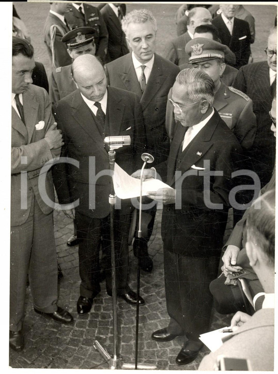 1955 ROMA Arrivo di Plaek Phibunsongkhram premier THAILANDIA *Foto 13x18 cm