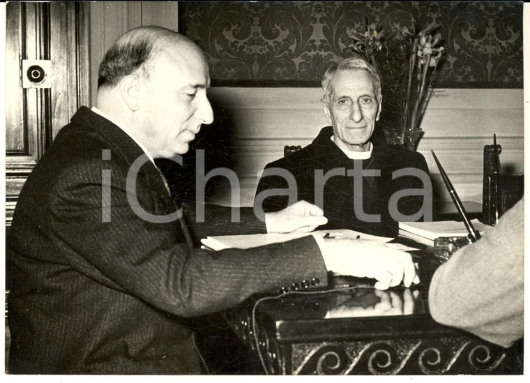 1954 ROMA Commissione gestioni statali - Mario SCELBA e don Luigi STURZO *Foto