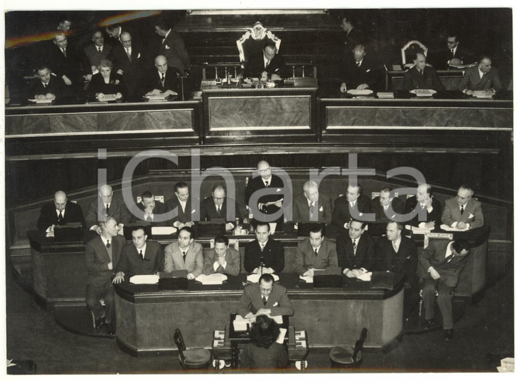 1954 ROMA Discorso di Mario SCELBA in Senato prima del voto di fiducia *Foto