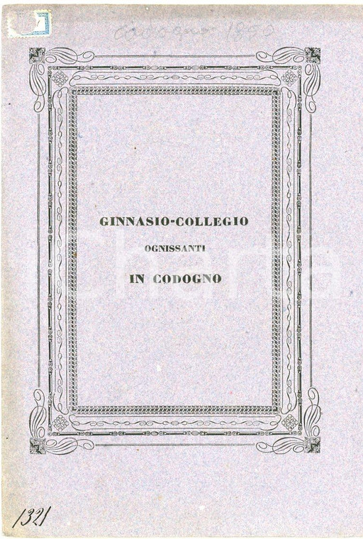 1851 CODOGNO Ginnasio-Collegio OGNISSANTI Programma fine anno scolastico
