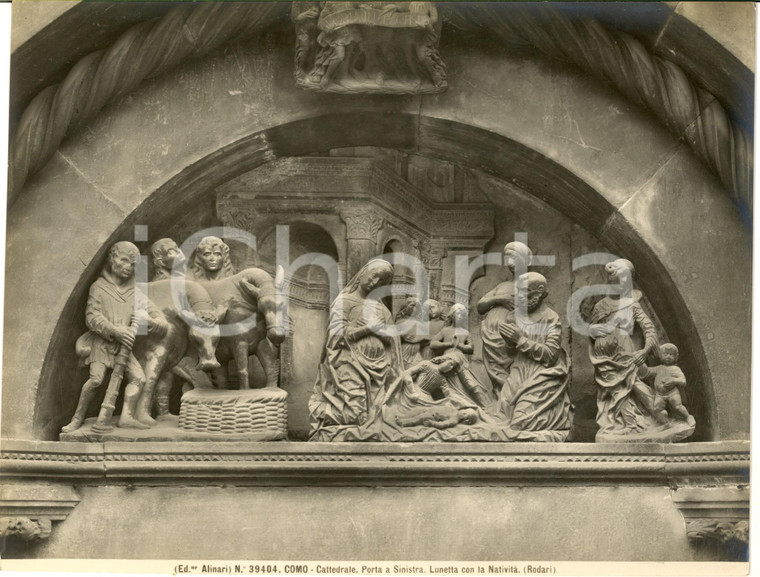 1935 ca COMO Cattedrale - Porta a sinistra - Lunetta Natività *Foto ALINARI