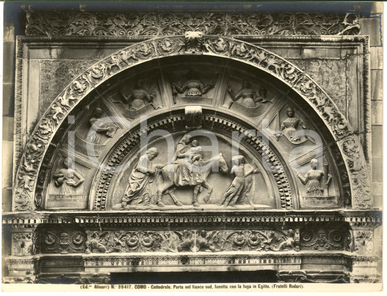 1935 ca COMO Cattedrale - Lunetta con la fuga in Egitto *Foto ALINARI 24x19