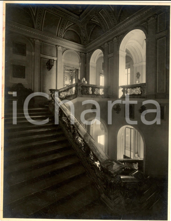 1935 ca COMO Villa OLMO - ODESCALCHI Veduta dello scalone *Foto ARTISTICA