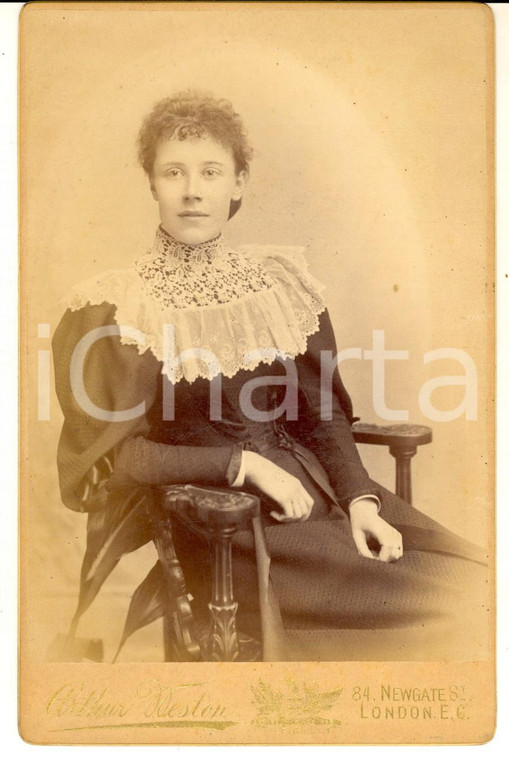 1895 LONDON Portrait of Edith EAMES - Photo Arthur WESTON 11x16 cm 
