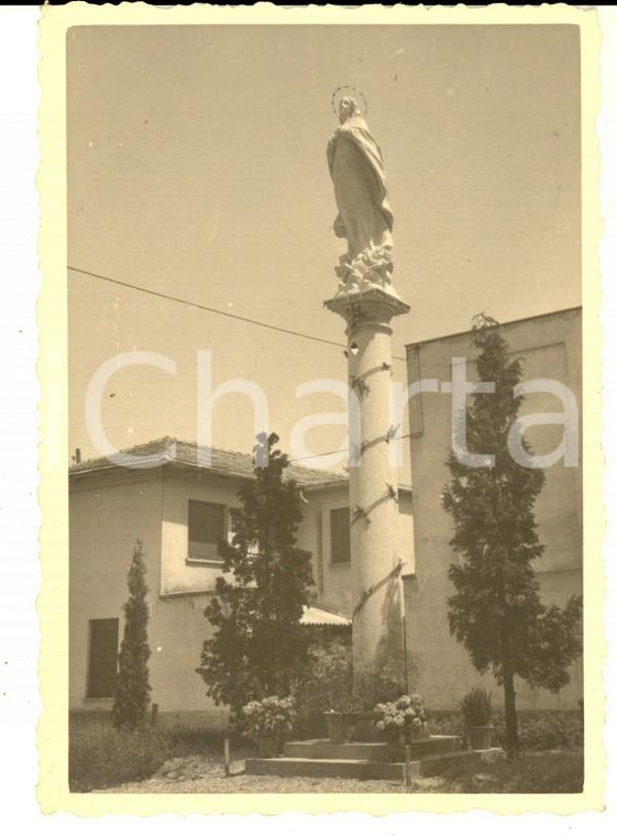 1953 BORGOLOMBARDO Esterno chiesa Santi Pietro e Paolo - Colonna della Vergine