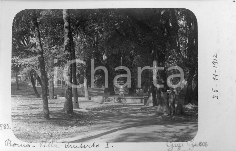 1912 ROMA VILLA UMBERTO I A passeggio nel parco * Fotocartolina