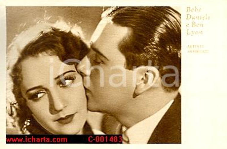 1940 BEBE DANIELS e BEN LYON Cartolina ARTISTI ASSOCIATI FP NV