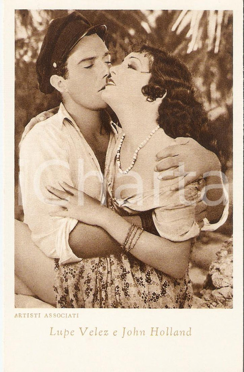 1940 LUPE VELEZ e JOHN HOLLAND Cartolina ARTISTI ASSOCIATI FP NV