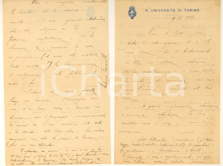 1925 TORINO Arturo FARINELLI tradito e imbrogliato da Gerolamo LAZZERI Autografo