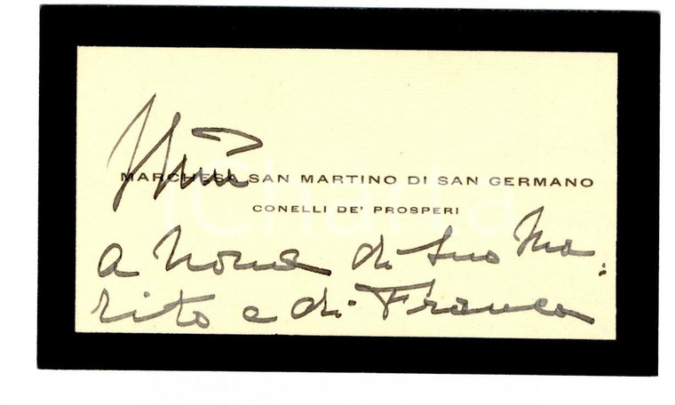 1930 TORINO Biglietto marchesa CONELLI DE' PROSPERI - Autografo