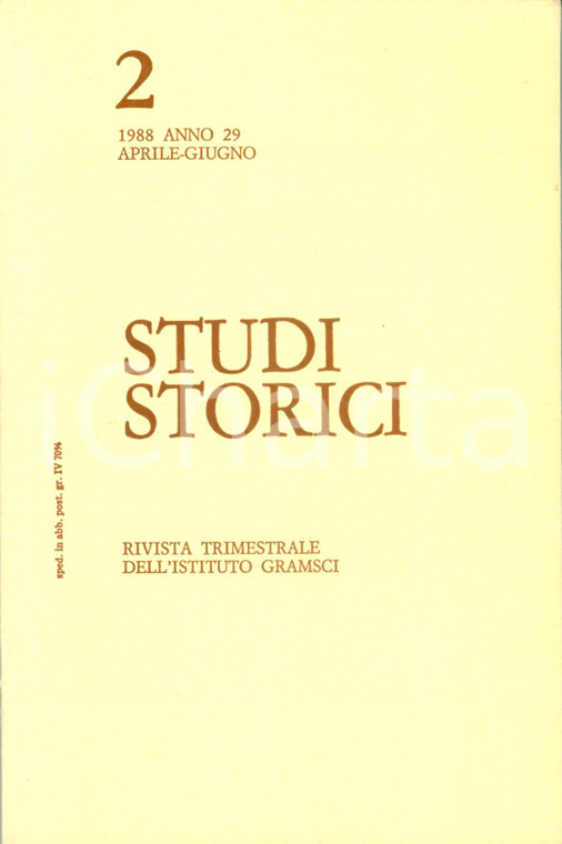 1988 ISTITUTO GRAMSCI Studi Storici Salvatore LUPO Mafia PALERMO fine OTTOCENTO