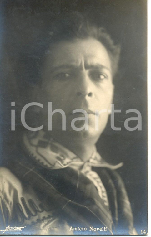 1920 ca CINEMA Amleto NOVELLI Ritratto fotografico attore *Cartolina FP NV