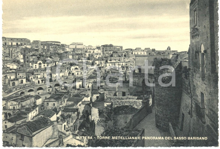 1940 ca MATERA Torre METELLIANA e panorama del SASSO BARISANO *Cartolina FG NV