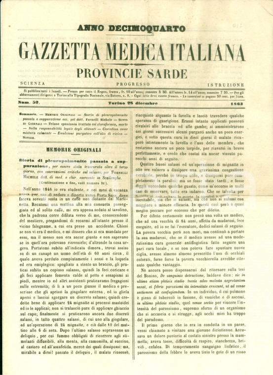 1863 GAZZETTA MEDICA ITALIANA Responsabilità legale degli alienati *Giornale