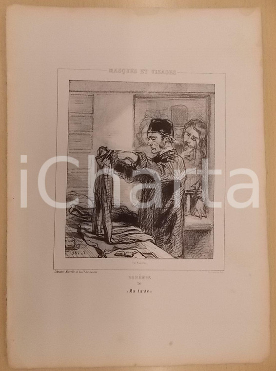 1853 Paul GAVARNI Masques et visages - Bohèmes Tav. 20 Ma tante"