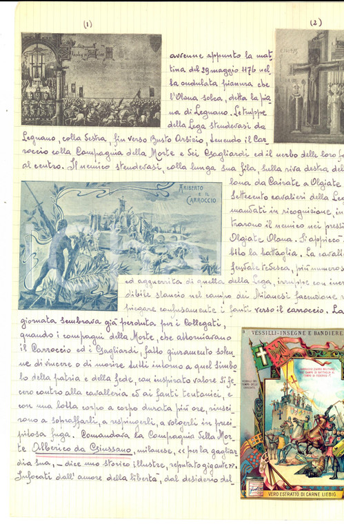 1952 MILANO Provincia - LEGNANO E MONZA *Fascicolo manoscritto per enciclopedia