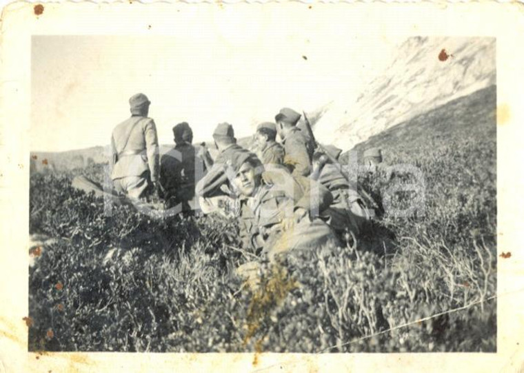 1940 ca WW2 Soldati 4° Reggimento Artiglieria Pesante Campale in appostamento