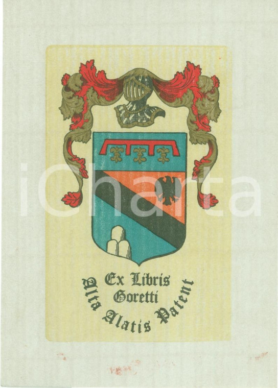 1950 ca EX LIBRIS GORETTI Alta Alatis Patent con stemma araldico (3)