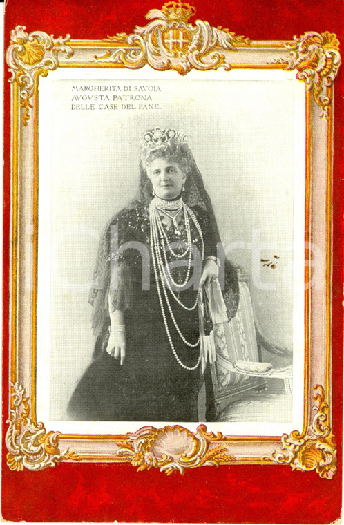 1910 ca Margherita di SAVOIA patrona delle Case del Pane *Cartolina FP NV