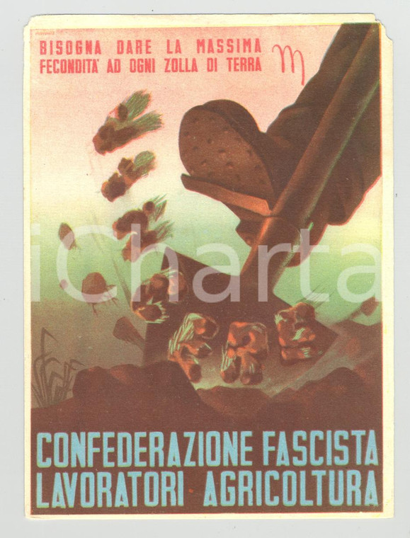 1935 Confederazione Fascista Agricoltura*Cartolina DANNEGGIATA LEGGI BENE