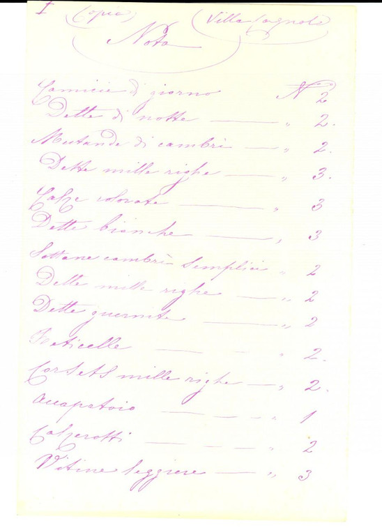 1880 ca GAZZADA SCHIANNO (VA) VILLA CAGNOLA Biancheria di una nobildonna