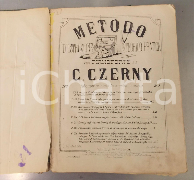 1880 ca Carl CZERNY Metodo d'istruzione teorico-pratica per pianoforte