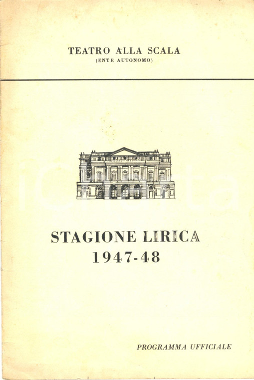 1947 MILANO Teatro ALLA SCALA Programma OTELLO stagione lirica 1947-48