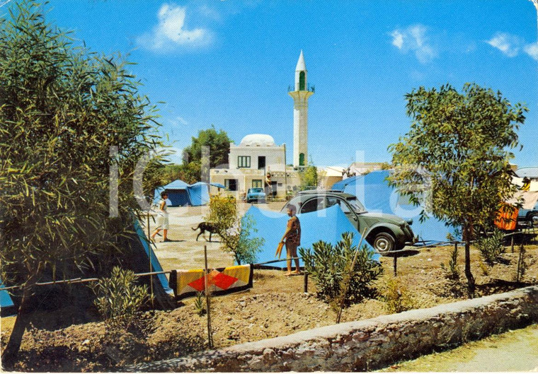 1969 SIRACUSA Scorcio del Camping con RENAULT 2CV *Cartolina ANIMATA FG VG