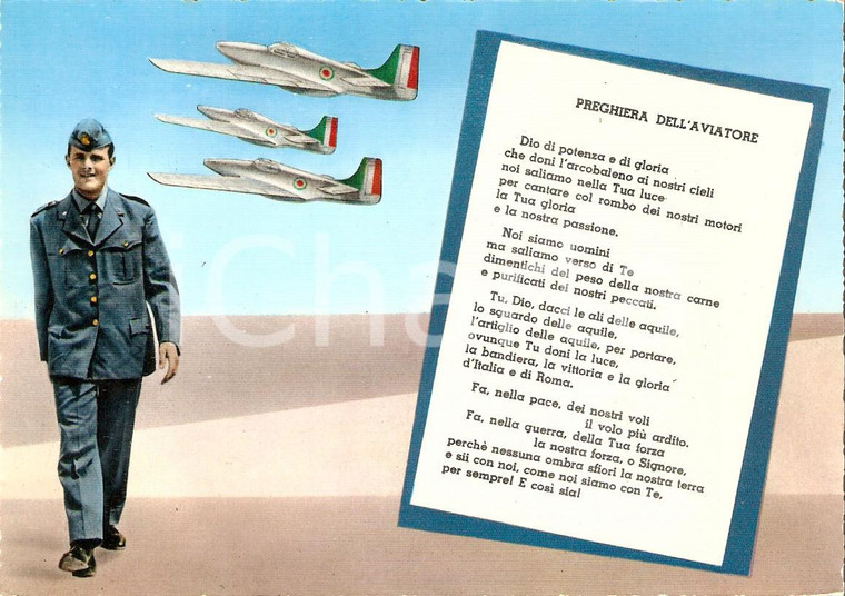 1965 ca AERONAUTICA MILITARE Preghiera dell'aviatore *Cartolina FG NV (2)