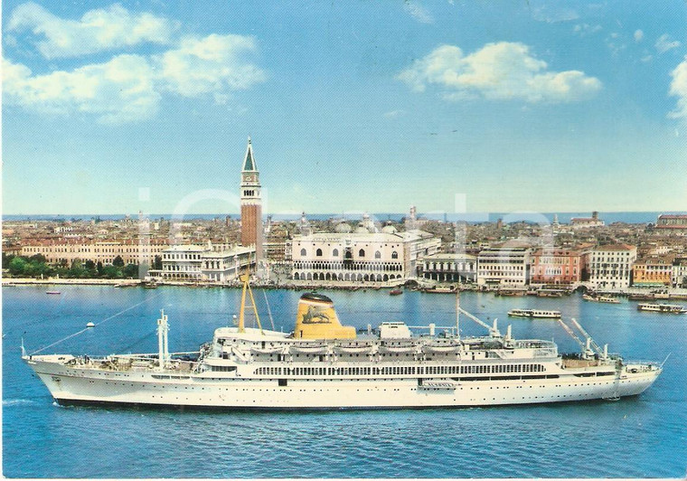 1965 ca VENEZIA Società Navigazione ADRIATICA Turbonave AUSONIA *Cartolina FG NV